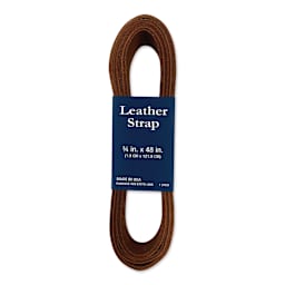 Realeather Leather Strip - Dark Acorn, 3/4" x 48", in packaging
