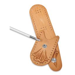 Realeather 20L Snap Setter Kit - Completed snap shown on leather with setter adjacent
