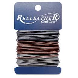 Realeather Round Leather Lace - Onyx/Bronze/Pewter, 1.5 mm x 8 yds