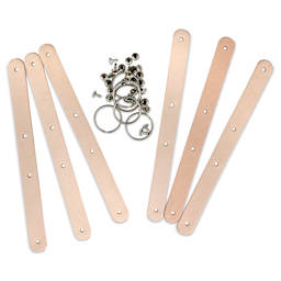 Realeather Leather Key Fobs - 5" x 3/4", Kit of 24, contents laid out