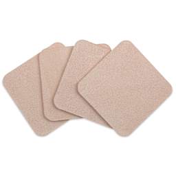 Realeather Leather Coasters - Square, Set of 4, bottom of coasters fanned out