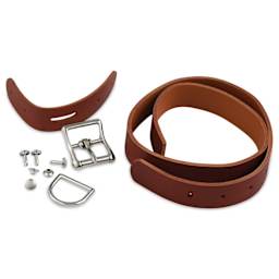 Realeather Stained Torino Leather Dog Collar - Large, Kit of 7, contents laid out