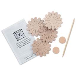 Realeather Daisy Leather Sculpting Kit - Daisy Flower, Kit of 7 pieces, contents laid out
