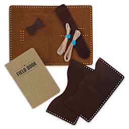 Realeather Leather Field Notes and Passport Cover - Kit of 8, contents laid out