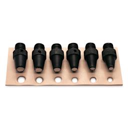 Leather Punch Tools - Closeup of 6 pc Maxi Punch set showing punch sizes