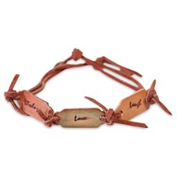 Realeather Inspirational Stamp Tool Set - Leather bracelet crafted with stamped pieces
