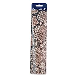 Realeather Printed Leather Trim - Python Taupe, wrapped around packaging