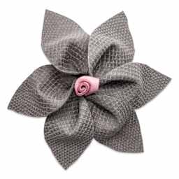 Realeather Printed Leather Trim - Cobra Granite, flower made out of trim