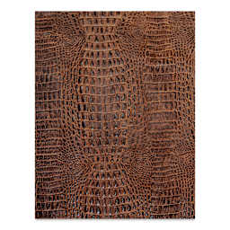 Realeather Printed Leather Trim - Caiman Light Brown, 8-1/2" x 11", single trim