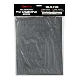 Angelus Multi-Purpose Wet Sandpaper - Package of 5 Sheets, 9" x 11", 1500 Grit (Front of packaging)