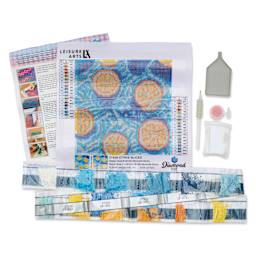 Leisure Arts Diamond Painting Kit - Citrus Slices, contents
