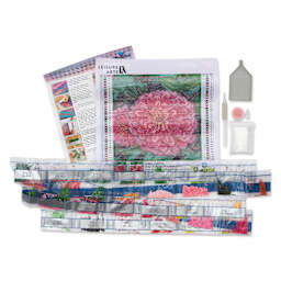 Leisure Arts Diamond Painting Kit - Zinnia, contents