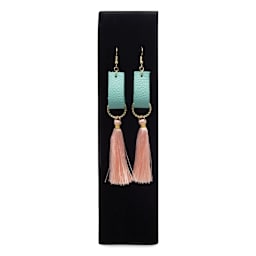 Realeather Premium Trim Leather - Turquoise, earrings displayed made with leather pieces