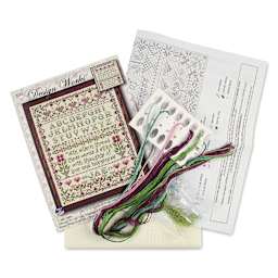 Design Works Counted Cross Stitch Kit - Stitcher Sampler, 8-1/2" x 11" - contents