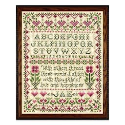Design Works Counted Cross Stitch Kit - Stitcher Sampler, 8-1/2" x 11" - finished project in frame (not included)