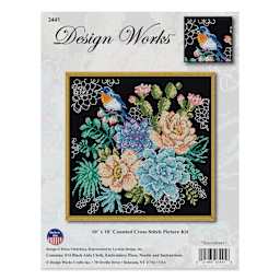 Design Works Counted Cross Stitch Kit - Succulents, 10" x 10" - front of packaging