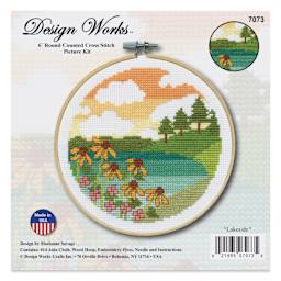 Design Works Counted Cross Stitch Kit - Lakeside, 6" - front of packaging