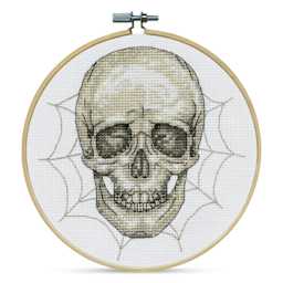 Design Works Counted Cross Stitch Kit - Skull, 6" - finished project