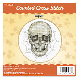 Design Works Counted Cross Stitch Kit - Skull, 6" - front of packaging