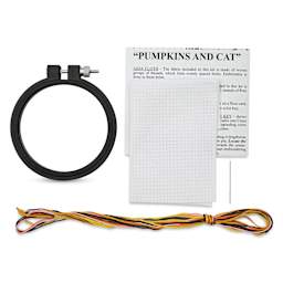 Design Works Counted Cross Stitch Kit - Pumpkins, 3-1/2", contents