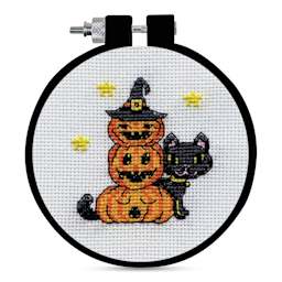 Design Works Counted Cross Stitch Kit - Pumpkins, 3-1/2", finished project