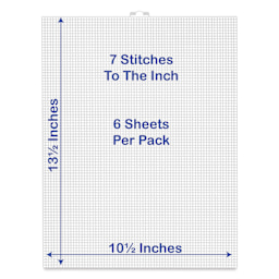 Janlynn Plastic Canvas - Medium, Pkg of 6, 10-1/2" x 13-1/2" - seven stitches to the inch, dimensions