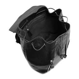 Muud Gimo Leather Backpack - Black - open, top view