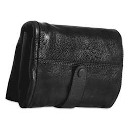 Muud Stockholm Leather Knitting Needle Case - Black - front