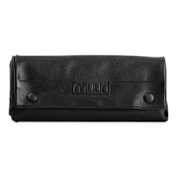 Muud Liv Leather Accessory Case - Black - front