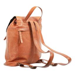 Muud Gimo Leather Backpack - Brown - back, angled