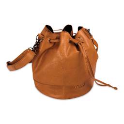 Muud Donna Leather Drawstring Bag - Brown