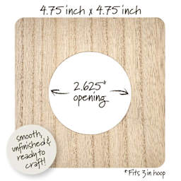 Bucilla Embroidery Hoop Frame - Square, 3" - dimensions