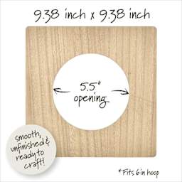 Bucilla Embroidery Hoop Frame - Square, 6" - dimensions