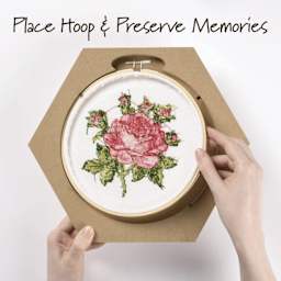 Bucilla Embroidery Hoop Frame - Hexagon, 8" - place hoop & preserve memories