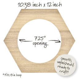 Bucilla Embroidery Hoop Frame - Hexagon, 8" - dimensions