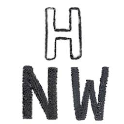 Rico Design Stick and Stitch Embroidery Kit - Pkg of 56, Blank Alphabet H, N, & W