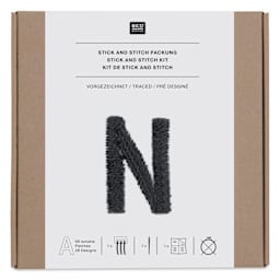 Rico Design Stick and Stitch Embroidery Kit - Pkg of 56, Blank Alphabet front of packaging