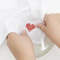 Rico Design Stick and Stitch Embroidery Kit - Pkg of 14, Pixel Art Hearts rinsing graphic in bowl of water