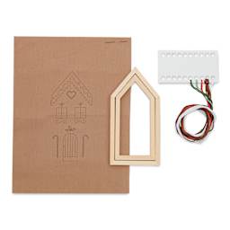 Rico Design Embroidery House Kit - Gingerbread House contents