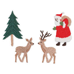 Rico Design Stick and Stitch Embroidery Kit - Pkg of 12, Christmas Forest