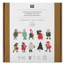 Rico Design Stick and Stitch Embroidery Kit - Pkg of 15, Children front of packaging