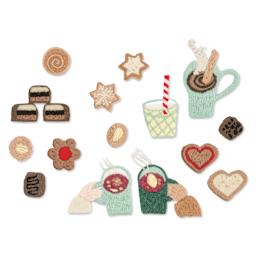 Rico Design Stick and Stitch Embroidery Kit - Pkg of 23, Christmas Cookies designs