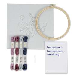 DMC The Designer Collection Eco Vita Embroidery Kit - Lunaria Flowers - contents