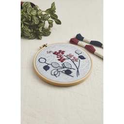 DMC The Designer Collection Eco Vita Embroidery Kit - Lunaria Flowers - finished example