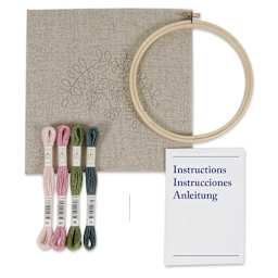 DMC The Designer Collection Eco Vita Embroidery Kit - Indigo Flowers - contents