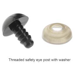 Essentials By Leisure Arts Craft Eyes w/ Washer - Black, 12 mm