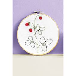 DMC Learning Fine Punch Needle Kit - finished example on display