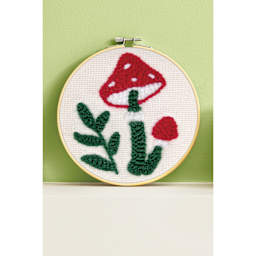 DMC Learning Punch Needle Kit - finished example on display