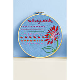 DMC Learning Embroidery Kit - finished example on display