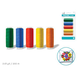 Needle Crafters Sewing Thread - Basic, Pkg of 5, with finished project 